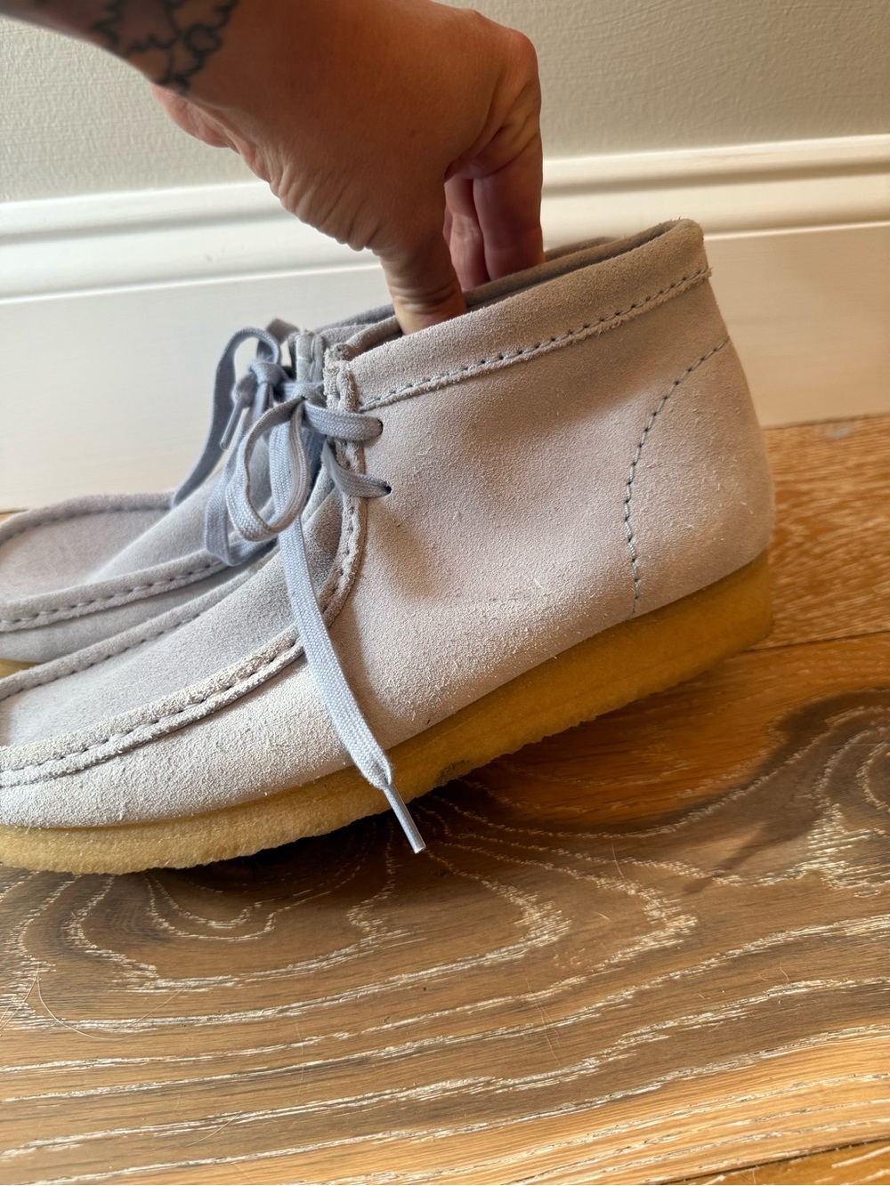Clarks Wallabee Boots grey suede size 8 - Picture 9 of 16